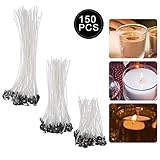 kerzendocht migros 【3 Größe variabel】Die Länge dieser Kerzen Dochte sind 90 mm, 150 mm und 200 mm, jede Größe für 50 Stück, insgesamt 150 Stück; Der Metallbasisdurchmesser beträgt 12,5 mm/ 0,5 Zoll