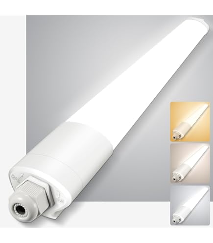 HOFTRONIC Lot De 4 Réglettes LED 150cm IP65 48W 5760 Lumens - Blanc Froid 6500K Connectables - Pour Garage Cave Bureau