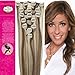 Charming 15'' 18'' 20'' 22'' 100% Real Human Hair 7Pcs Clip In Human Hair Extensions Straight Hair 24 Colors Beauty Design Salon (20inch 70g, 8/613 chestnut brown mixed with light blonde)