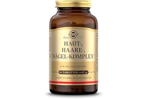 ‎SOLGAR SOLGAR® Haut-, Haare-, Nägel-Komplex | mit MSM, Rotalge, Vitamin C, Lysin, Prolin, Zink & Kupfer für Haare, Haut und Nägel | Einzigartige Formel mit patentiertem OptiMSM® | 60 Tabletten