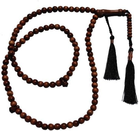 Small Shiny Dense Iron Wood Tesbih (Stigi) - Islamic Prayer Beads - 6mm Beads with Copper on Tassels by ExoticPrayerBeads
