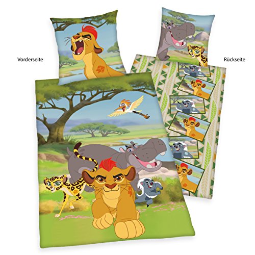 Herding 4430201050 Bettwäsche Disney’s Lion Guard, Kopfkissenbezug: 80 x 80 cm + Bettbezug: 135 x 200 cm, 100 % Baumwolle, Linon - 2