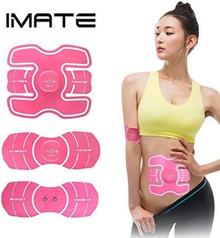 IMATE Ab Stimulator Portable Abdominal Toning Belt Muscle Toner USB Chargable Ab Muscle Trainer Training For for Abdomen,Arm,Thigh,Waist Support for Men and Women