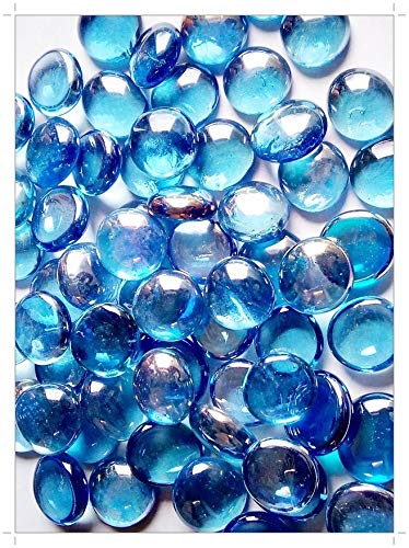 100 luz azul redondo de cristal Pebbles/piedras/cuentas de pepitas de gemas//17 - 20 mm