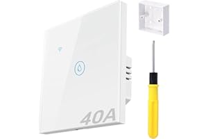 Acmerota Elektrischer Durchlauferhitzer Intelligenter Schalter 8KW maximal für untertischboiler 5 liter niederdruck 40A 2,4G WIFI Smart Wall Touch-Kesselschalter Timer Schalter Funktioniert mit Alexa