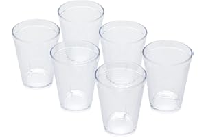 Omada Design 6 Bicchieri in Plastica rigida da 275 ml, Impilabili, Infrangibili, Riutilizzabili, Lavabili, Linea Samba