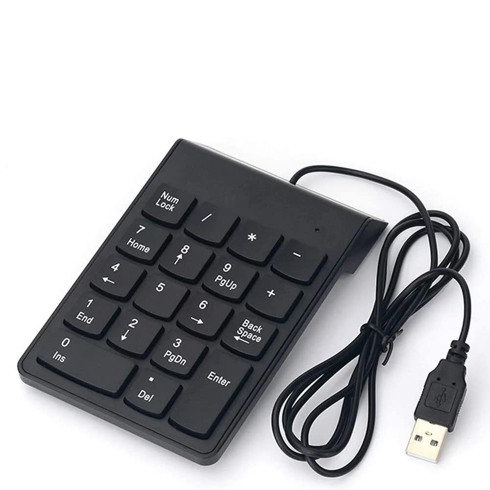 XIKKART USB 2.0 Wired Numeric Keypad Slim Mini Number Pad Digital Keyboard 18 Keys Numpad for iMac/Mac Pro/MacBook/MacBook Air/Pro Laptop PC Notebook Desktop.