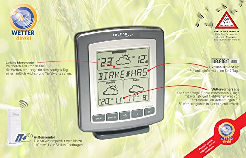 WetterDirekt Wetterstation WD 9565 mit Innen-/Außentemperaturanzeige, Wettervorhersage für 3 Tage und Pollenfluganzeige - 2
