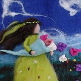 Filzbild, Frühlingsfee, wanddekoration, Textilkunst,