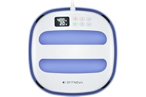 OFFNOVA Hitzepresse für T-Shirts Hosen, tragbare 22,5cm x 22,5cm (9" x 9") Bügelpresse Transferpresse zur HTV Vinyl-, Infusible Ink- und Sublimationsmaterialien, Violett