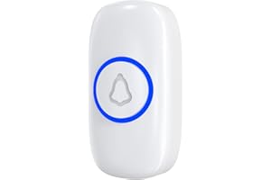 SECRUI Wireless Doorbell Push Button, DoorBell Transmitter Replacement or Additional for SECRUI Doorbell Receiver - Frequency 433M, Only Push Button -White