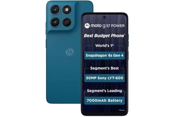 Motorola G57 Power 5G (Corsair, 8GB RAM, 128GB Storage) | Snapdragon 6s Gen 4 Processor | 6.72" FHD+ Display | 50MP LYT-600 +