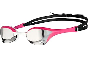 arena Cobra Ultra Swipe Mirror Lunettes de Natation Unisexe Adulte Race, Lunettes de Natation avec Lentilles Courbes Miroir, Anti-buée, Protection UV, 5 Ponts Nez Interchangeables