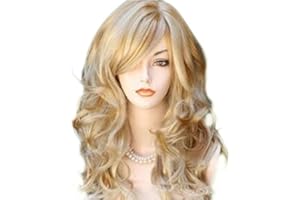 Bestland 65cm Sexy goldene Blondine lange große Wellen-Mischungs-volle Volumen-lockige wellenförmige Perücke mit langer Knall-Frauen Mädchen-heiße volle Haar-Perücke s Cosplay Kostüm
