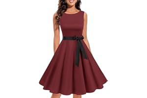 Gardenwed Abito da Cocktail Vintage Senza Maniche Vintage da Ballo Anni '60 Anni '60 Rockabilly