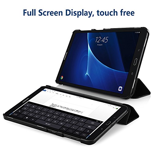[Neue Version] Galaxy Tab A 10.1 Hülle Case, Simpeak Ultra Dünn Tab A 10.1 Holster, mit Standfunktion und Auto Sleep / Wake Up Funktion Slim Leder Schutzhülle Perfekt Geeignet für Samsung Tab A 10.1 (2016) Wi-Fi/ LTE T580N/ T585N Tablet (Schwarz, Ultra Dünn) - 3