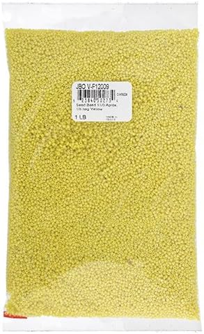 John Bead Outlet 11/0 Vintage French Seed Bead Bag, 1-Pound, Yellow