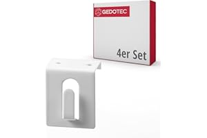 Gedotec Lot de 4 crochets de fenêtre blancs - Pour accrocher dans les portes et les fenêtres jusqu'à 17 mm - Sans collage et perçage - Crochets de porte pour décoration et tringle à rideaux