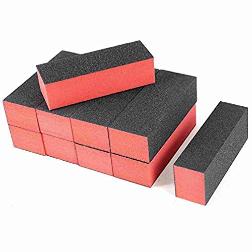 10 x Black Red Nail Polisher 4 Way Buffer Buffing Block Manicure File