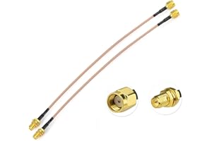 Eightwood RP SMA Câble RP-SMA mâle vers femelle Pigtail Câble 8 pouces 20cm 2pcs pour Antenne Wifi RPSMA Wifi Routeur Expéditeur WiFi Dlink Netgear Belkin