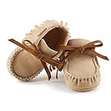 Itaar Babyschuhe Lauflernschuhe Quasten Schnürung Bogen mit weicher und rutschfester Sohle in 5 Farben für Babys 0-18 Monate - 2