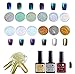 Tefamore 12 Colors Nail Art Shinning Mirror Glitter Powder Gel
