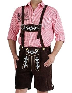 BLACK FOREST Herren Trachten Lederhose kurz Seppl Braun Größe (52) L