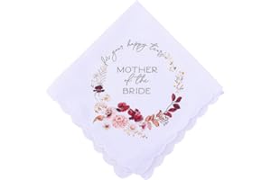 SHIQIAO SPL Wedding Handkerchief For Your Tears of Joy Keepsake for Bridal Party Favour for Guests Flower Hand Kerchief for Mother Father of the Groom Bride Engagement Wedding Party Accessories