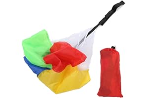 Keenso Ejercicio físico Arrastre Paracaídas, Niños Corriendo Fútbol Entrenamiento Paraguas No tóxico Colorido Entrenamiento de Velocidad Resistencia Paracaídas Equipamiento Deportivo para niños