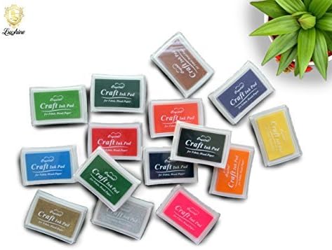Lsunshine Craft Ink Pad Stamps Partner Diy Color,15 Color Craft Ink Pad for Stamps, Paper, Wood Fabric (pack of 15) by Lsushine