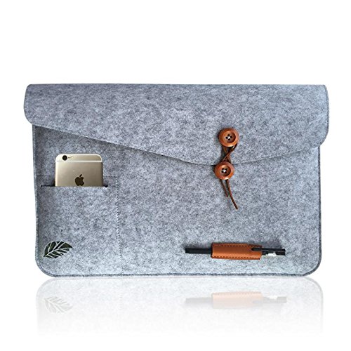 Laptoptasche Sleeve Schutzh  lle Tasche Filz 11-15 Zoll f  r iPad Air Macbook Notebook Laptops grau Bugat