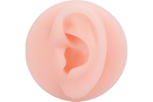 Longzhuo Model uszu, profesjonalny, miękki silikonowy model uszu, imitacja uszu, przykładowy model do ćwiczeń akupunktury uszu, lewe ucho