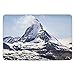 Produktbild BagsPillow Bathroom Bath Rug Kitchen Floor Mat Carpet,Farmhouse Decor,Matterhorn Summit with Cloud Mountain Scenery Glacier Natural Beauty,Blue White Black,Flannel Microfiber Non-Slip Soft Absorbent