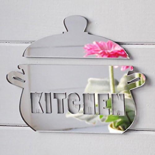 Suave Petal Crock Pot Acrylic Mirrored Door Sign - KITCHEN - 20cm x 15.5cm