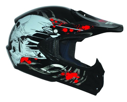 ATO-Helme Kids Pro Kinderhelm Crosshelm Schutzhelm Motorradhelm Quadhelm Kinder Cross BMX Helm (S 53/54cm, Schwarz)