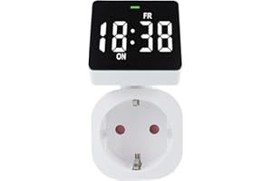 ‎GREEN BLUE Green Blue Cyfrowy programator czasowy gniazdko z 8 indywidualnie ustawianymi programami | maks. obciążenie 16 A/3680 W | wyświetlacz LCD, klasa ochrony IP20 do użytku w pomieszczeniach