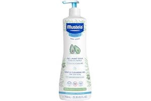 Mustela Detergente Delicato, Corpo e Capelli, per Neonati, Bambini, Adatto a tutta la Famiglia - Deterge Delicatamente e Non Brucia agli Occhi, 93% Ingredienti di Origine Naturale (750ml)