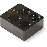 FAMATEL &ndash; Power strip with 4 sockets | Square structure | Without cable | Up to 3680W | 16A | 250V | Child Protection | Orien