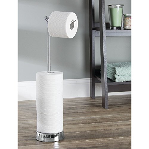 InterDesign Classico Freistehender Toilettenpapier-Halter fürs Bad – Groß, Chrom - 2