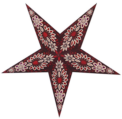 Weihnachtsstern / Papierstern Lampenschirme mit funkelnden dekorativen Designs in Handarbeit SPICA – Braun - 2