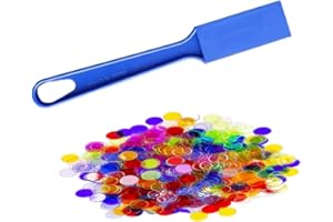 KEQAR 1 Pcs Magnetische Stäbe und Bingo Chips Set Magnetstab 100 Metall Ringed Discs Wissenschaft STEM Kit Lernzubehör Familie Spiel Nacht Lotto Token