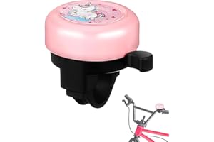 TPZORJX 1 pezzo campanello bici bambini, mini campanello in alluminio forte,accessori mountain bike,bici bambini,scooter(carino Unicorno rosa)