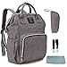 Produktbild Hiday Mamabeutel wickeltasche rucksack Set Wickeltasche + Wickelunterlage + Thermostasche + Kinderwagenhaken, Multifunktion Mode-Mutterschaftstasche wickelrucksack grau