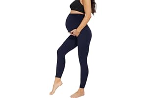 AMIYOYO Leggings premaman da donna a vita alta, opachi, per il tempo libero, elasticizzati, per donne incinte lunghi