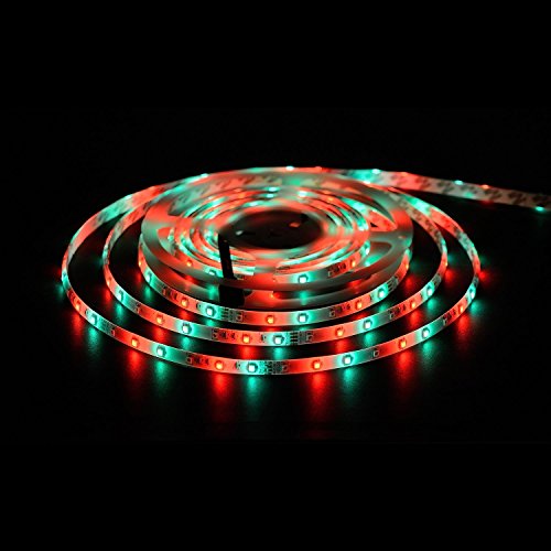 Tabker® LED Streifen 5M 300 SMD 3528 RGB Led Strip, Nicht Wasserdicht LED Band , LED Lichtschlauch, Packung für Heim Innendekoration , Farbwechsel-Set mit flexibles Streifen-Licht + 24 Tasten IR +Controller und Netzteil, Versandkostenfrei - 5