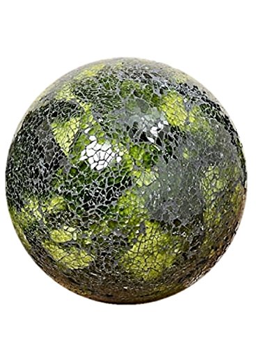 2 x Glaskugel Mosaik Grün Ø 18 cm Glas Kugel Rosenkugel Gartenkugel - 3