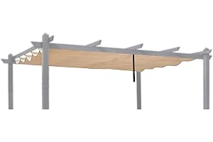 PURPLE LEAF Pergola Ersatzdach für 3 x 4 m Pavillon, Gartenpavillon Ersatzbezug, Wasserdicht, UV Schutz, Beige