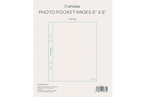 Craftelier - Fundas Transparentes de Plástico para Álbumes de Fotos Personalizados | Incluye 10 Fundas de 6" x 8" (15,24 x 20,32 cm) | Compatibles con Álbumes 2 Anillas Europeas y Americanas