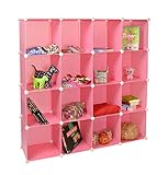 Kinder Kleiderschrank Garderoben Flur Dielen Schrank Regal Kinderschrank in Pink mit süßen Motiven - 2