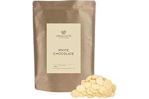ORIGONUTS PATISSERIE & CHOCOLATERIE ORIGONUTS - Dropsy Czekoladowe - Czekolada do Topienia - Biała Czekolada - do fontanny czekoladowej, fondue czekoladowego, ciast, ciasteczek, tortów, muffinek - 500g
